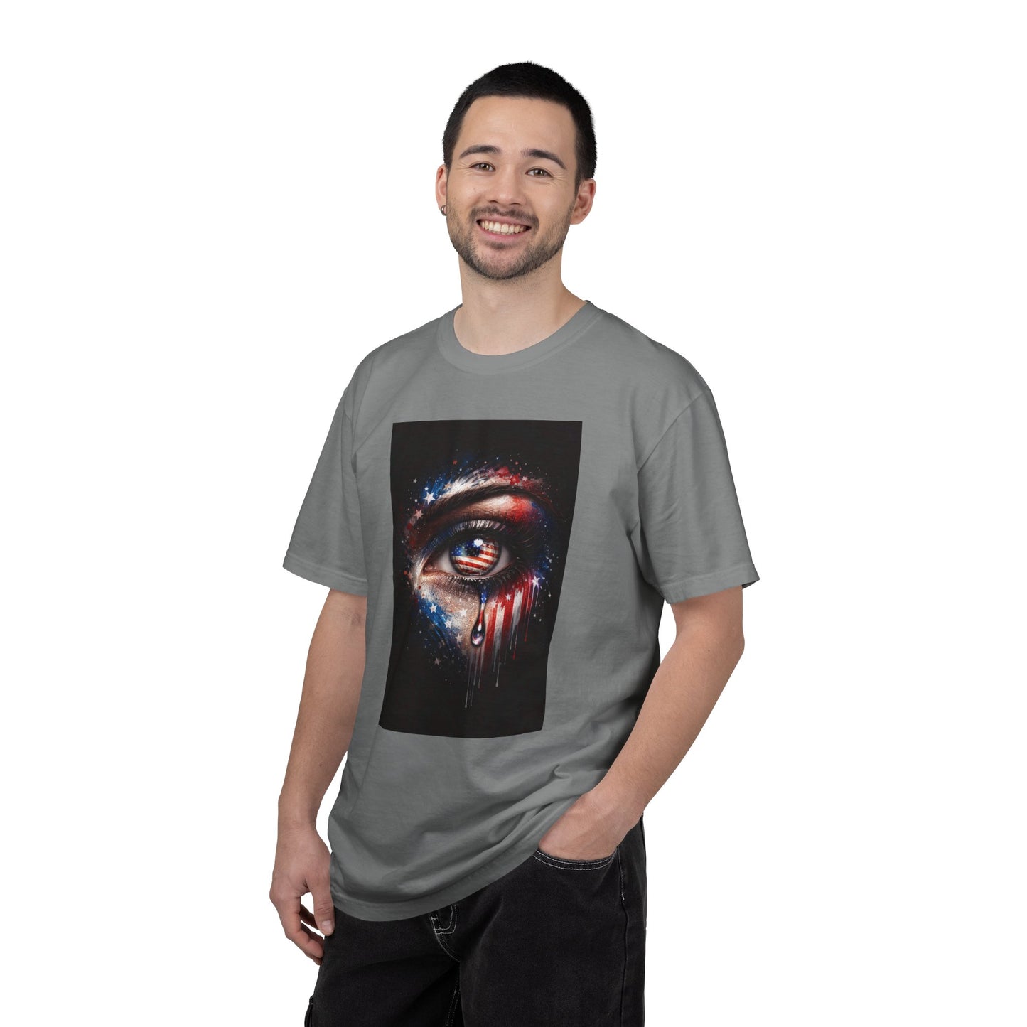 Eye of Stars Graphic T-Shirt — Cosmic Dripping Eye Art Tee