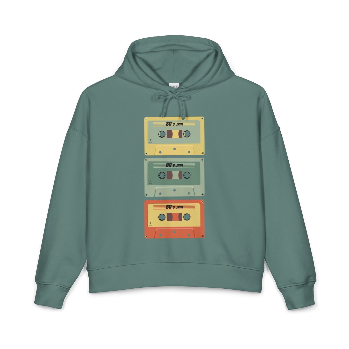 Vintage Cassette Tape Stack Women's Hoodie — Retro Music Graphic Pullover