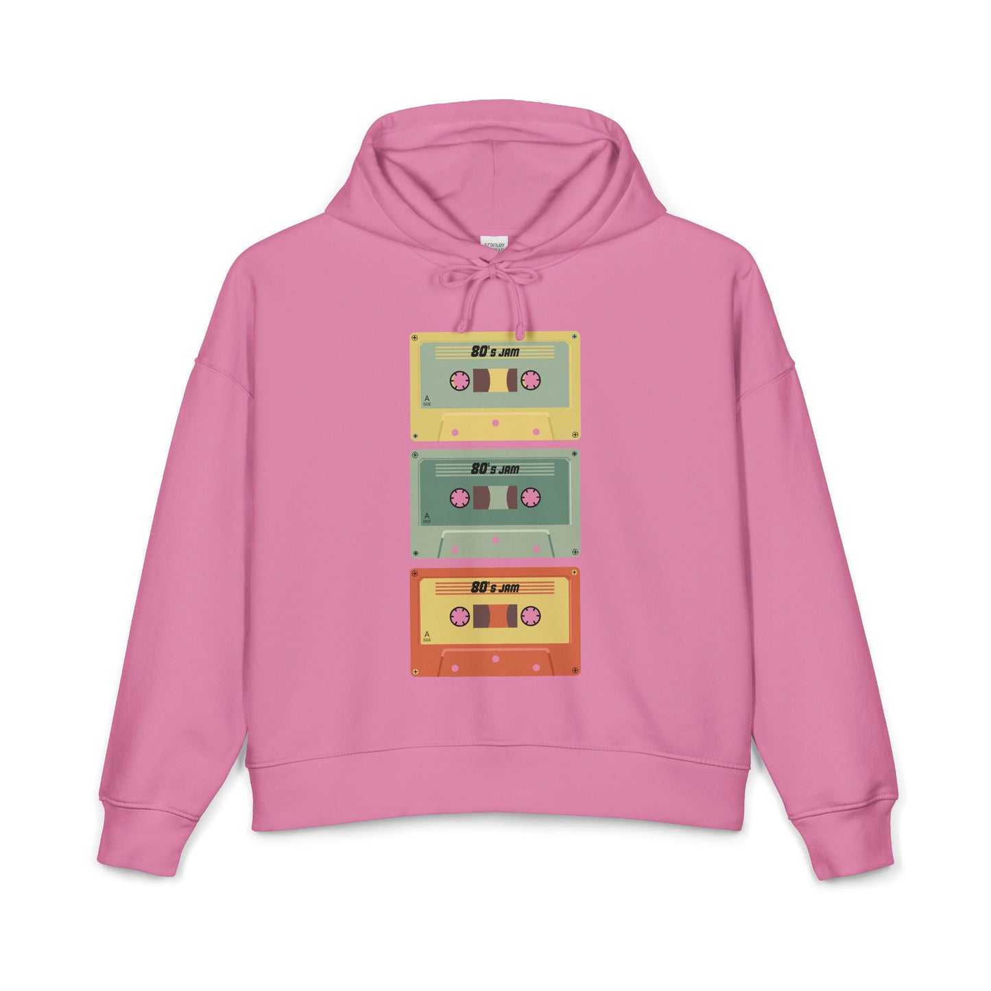 Vintage Cassette Tape Stack Women's Hoodie — Retro Music Graphic Pullover