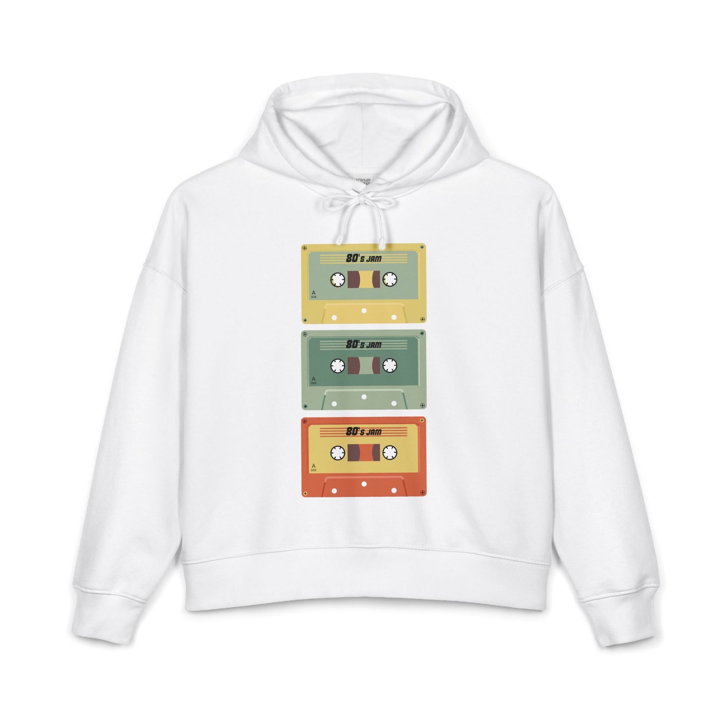 Vintage Cassette Tape Stack Women's Hoodie — Retro Music Graphic Pullover