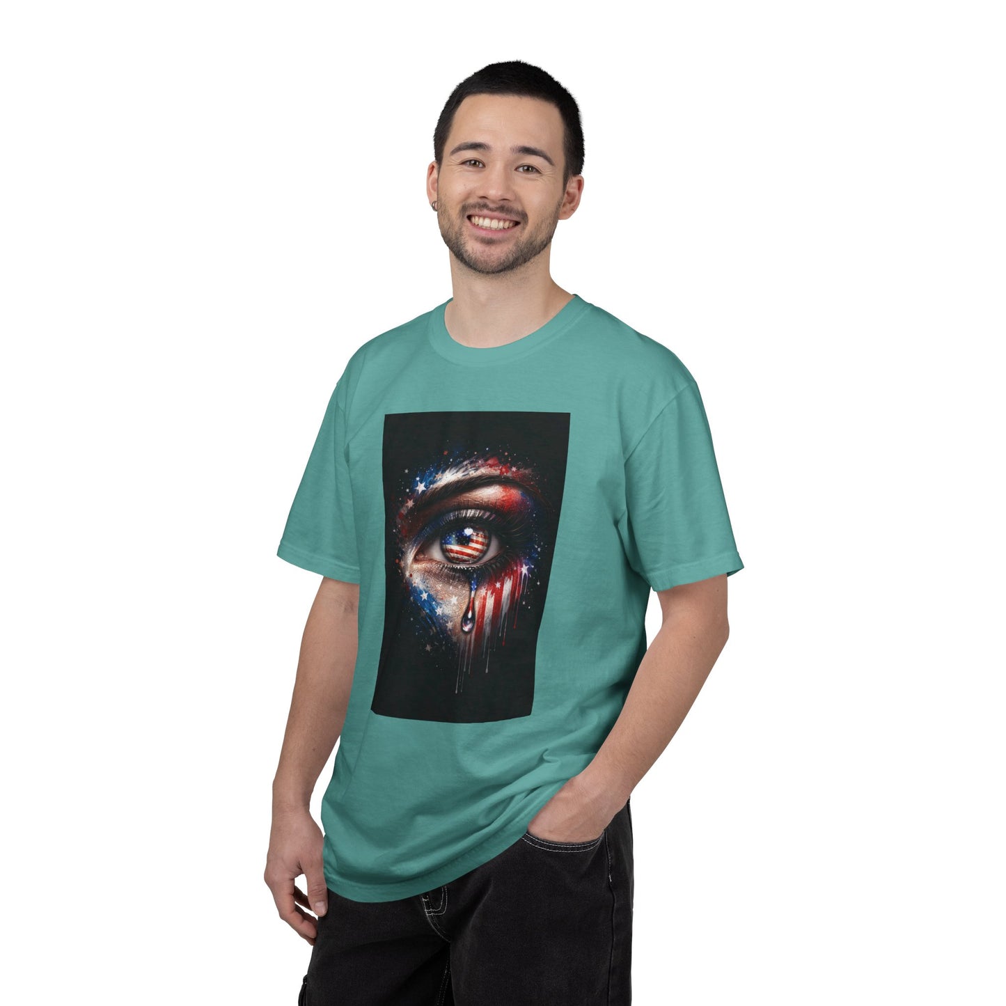 Eye of Stars Graphic T-Shirt — Cosmic Dripping Eye Art Tee