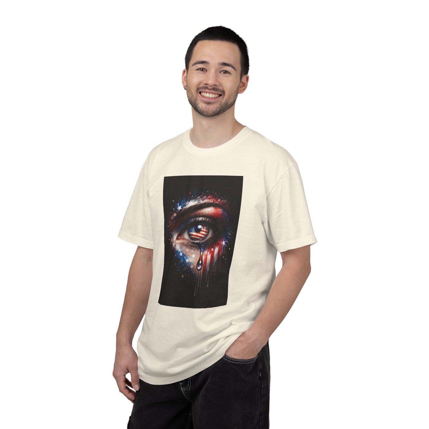 Eye of Stars Graphic T-Shirt — Cosmic Dripping Eye Art Tee