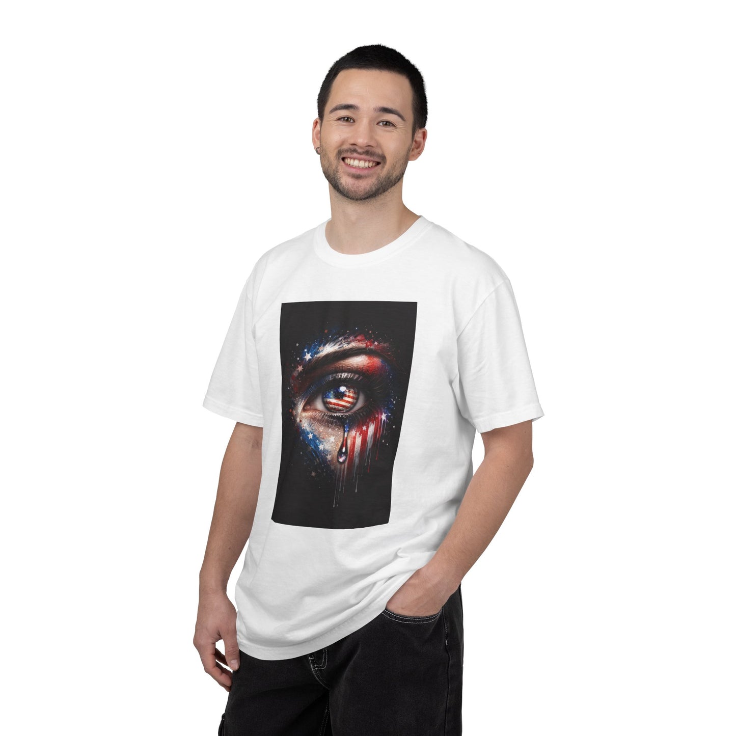 Eye of Stars Graphic T-Shirt — Cosmic Dripping Eye Art Tee
